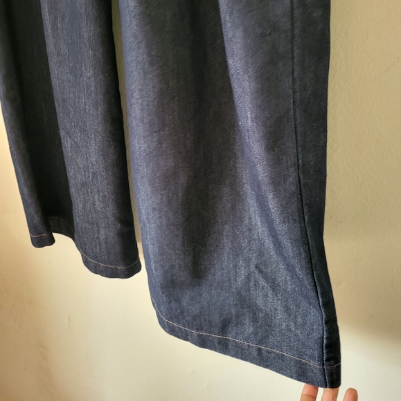 Xetra Pleated Exposed Button Front Wide Leg Denim Pants Size 38/XXS - Picture 10 of 16